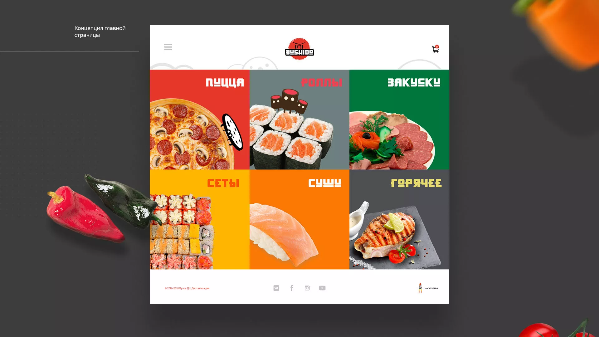 Разработка сайта для пиццерии «BUSHIDO» в Нурлате